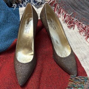 Stuart Weitzman for Russell & Bromley Glitter Kitten Heels